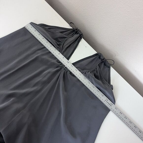 Lena Medoyeff Dress Womens Small Midi Slip Shift Silk Minimal Boho USA Made Gray - Picture 7 of 11